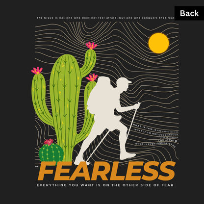 Fearless - Unisex Black Printed T-shirt