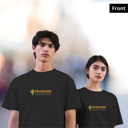 Fearless - Unisex Black Printed T-shirt