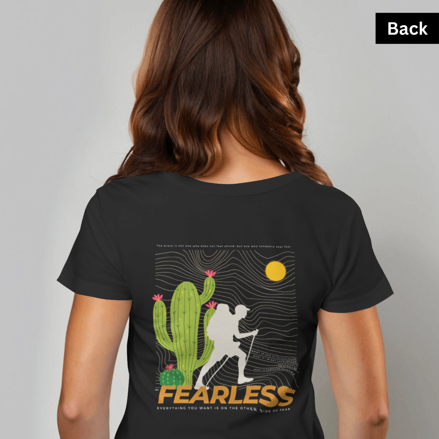 Fearless - Unisex Black Printed T-shirt