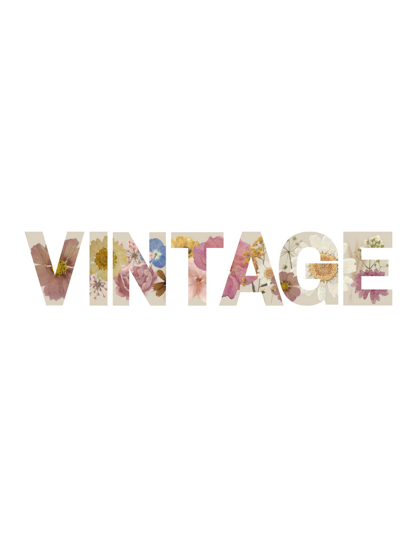 Vintage Flowerscape - Unisex White Printed T-shirt