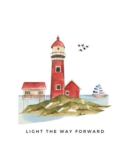 Light the Way - Unisex White Printed T-shirt