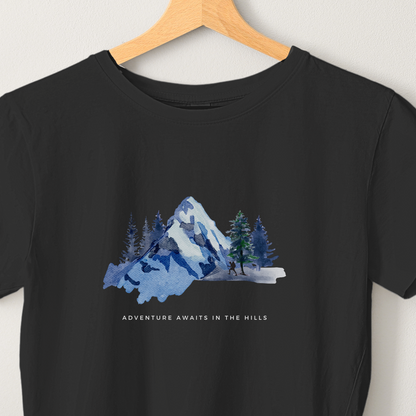 Mountain Adventure - Unisex Black Printed T-shirt