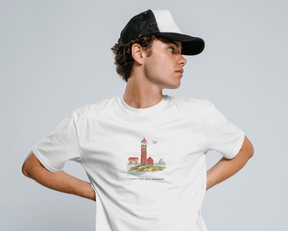 Light the Way - Unisex White Printed T-shirt