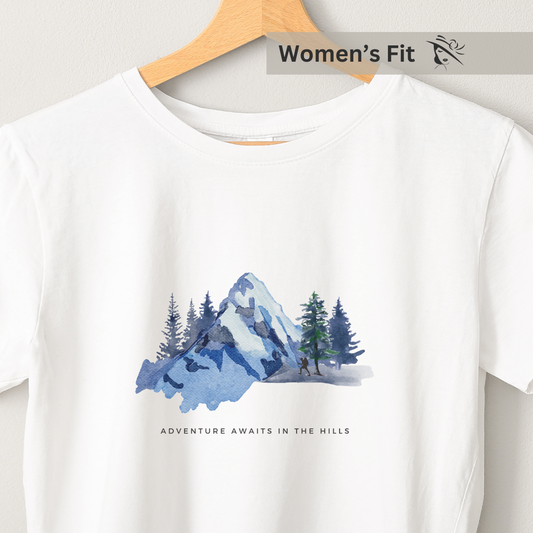 Mountain Adventure - Women's White Printed T-shirt