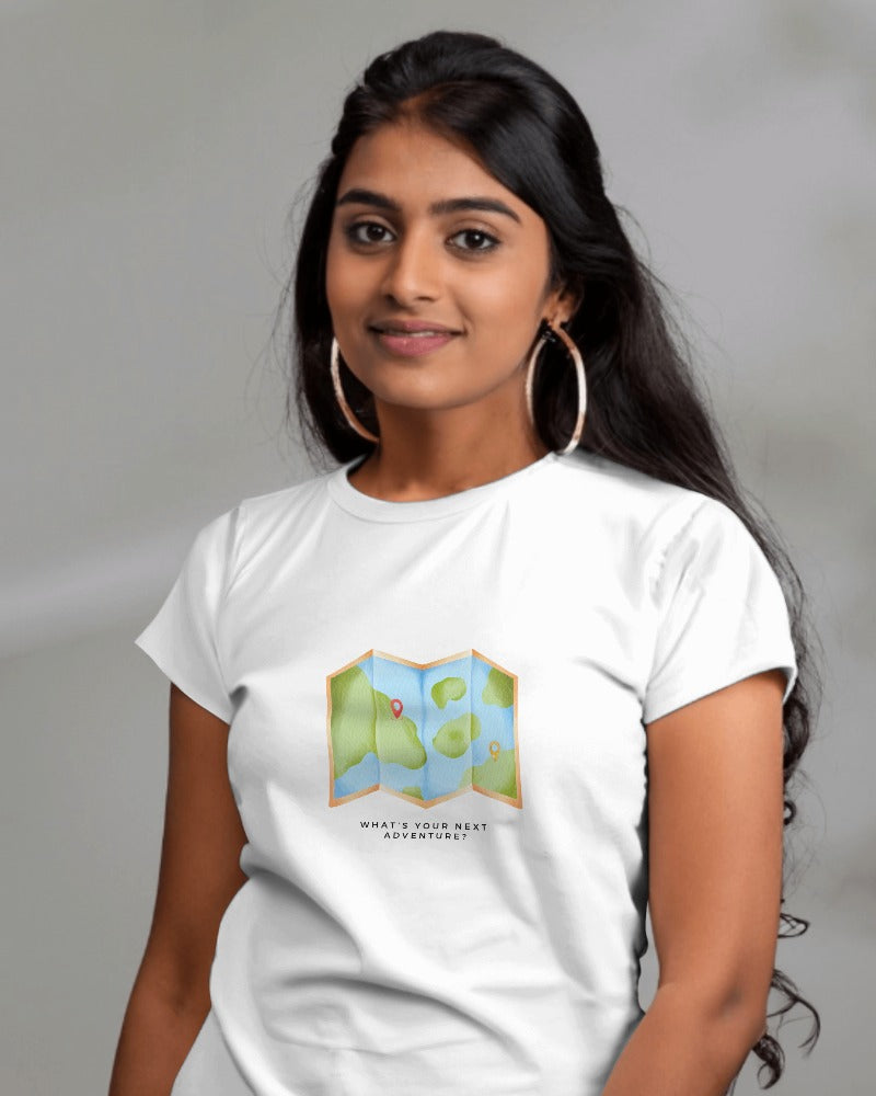 Where Next? - Women's White Printed T-shirt