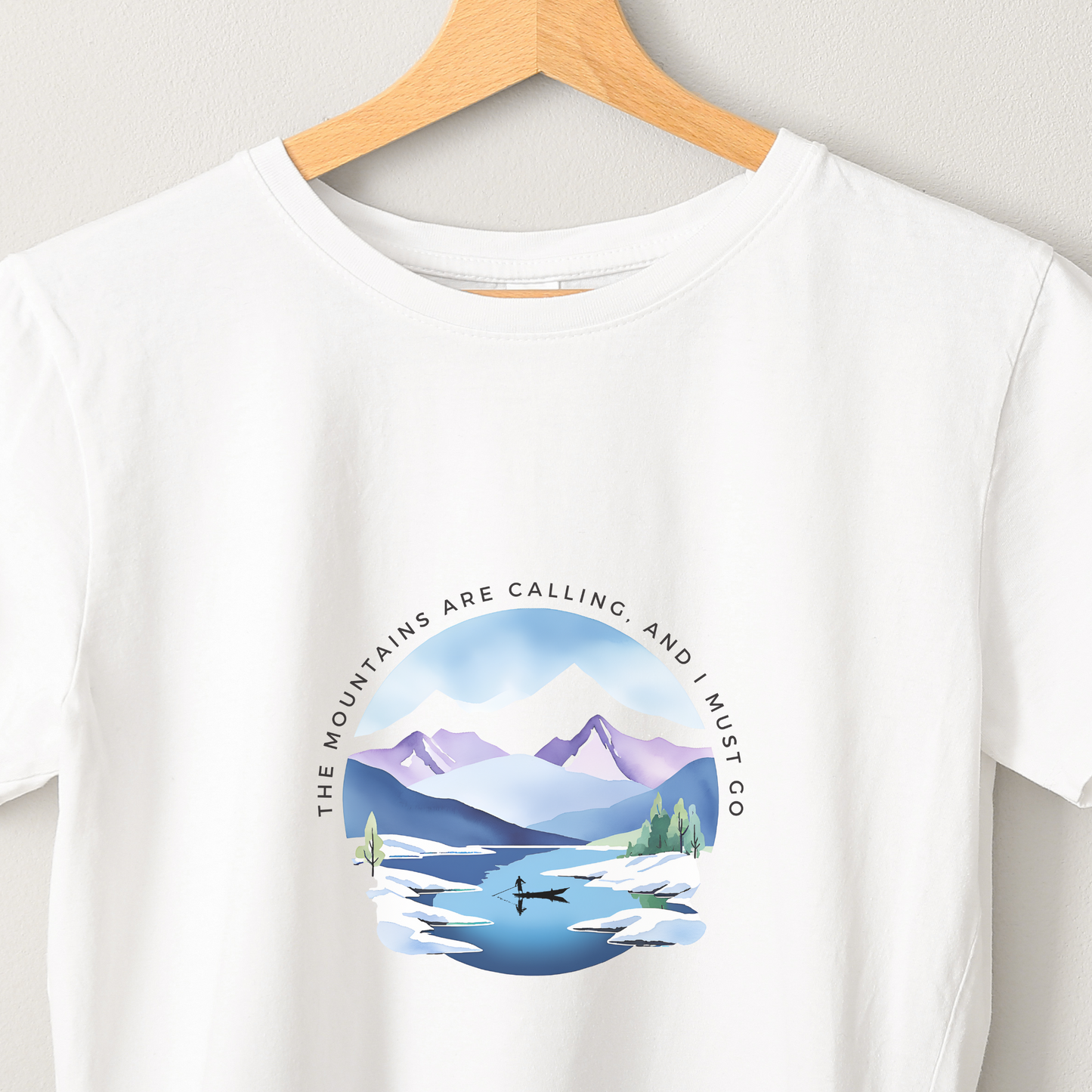 Mountain Calls - Unisex White Printed T-shirt