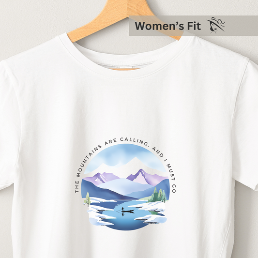 Mountain Calls - Women's White Printed T-shirt