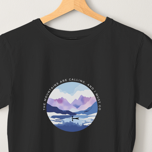 Mountain Calls - Unisex Black Printed T-shirt