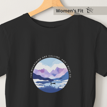Mountain Calls - Women's Black Printed T-shirt
