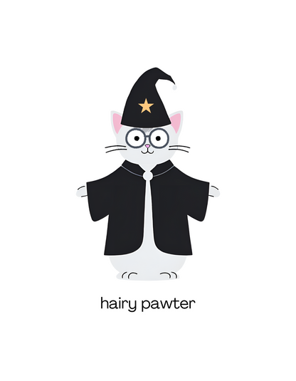 Hairy Pawter - Women's White Printed T-shirt