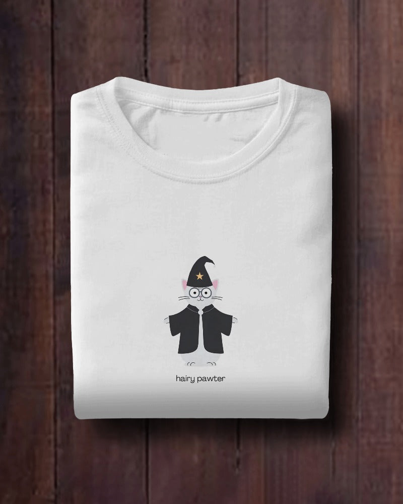 Hairy Pawter - Unisex White Printed T-shirt