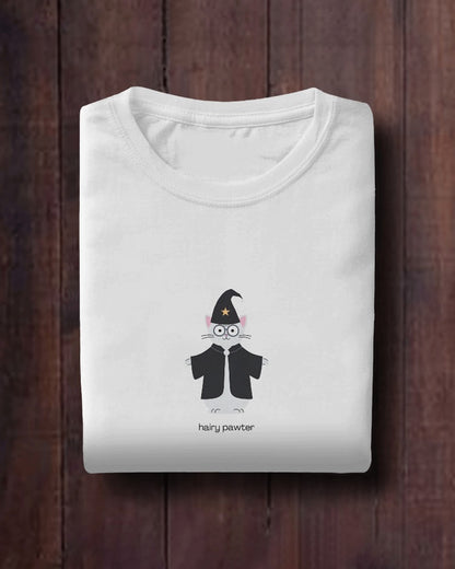 Hairy Pawter - Unisex White Printed T-shirt