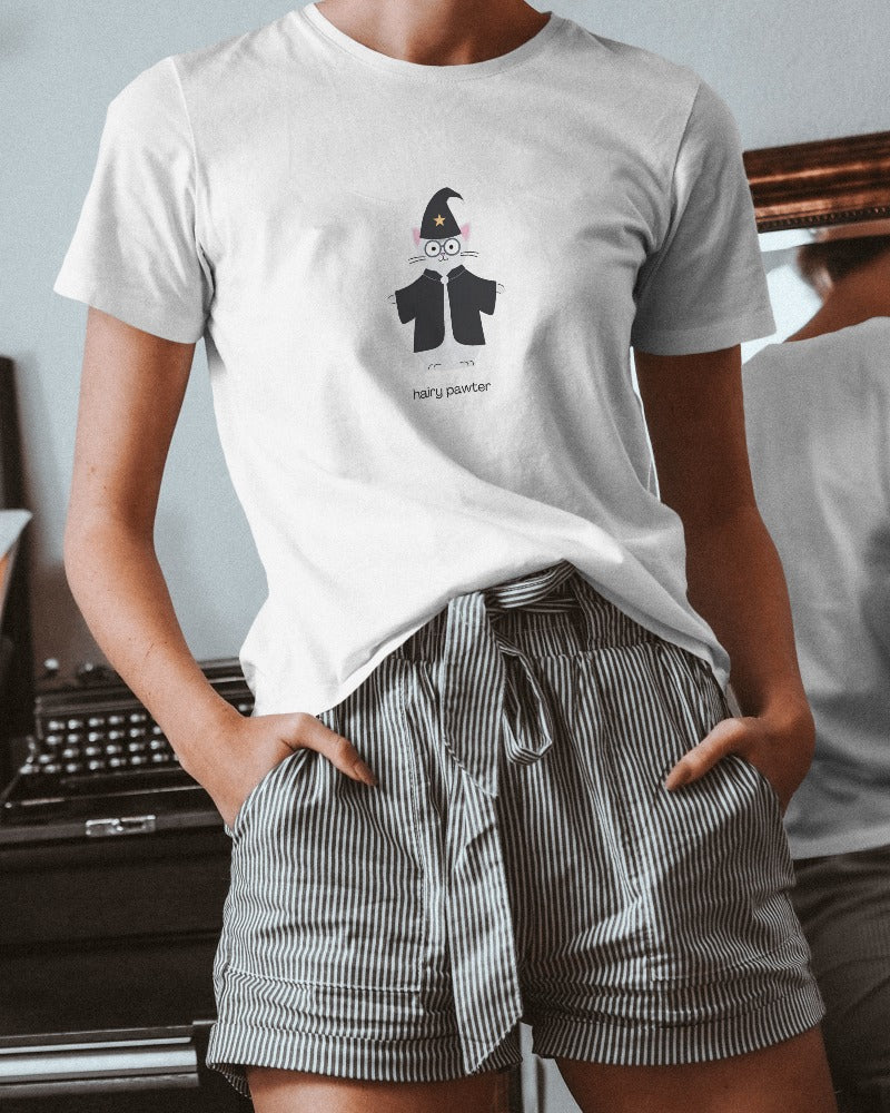Hairy Pawter - Women's White Printed T-shirt