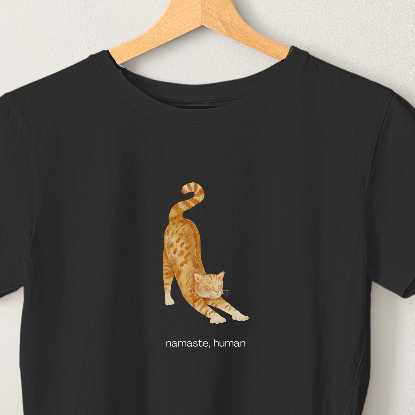 Namaste, Human - Unisex Black Printed T-shirt
