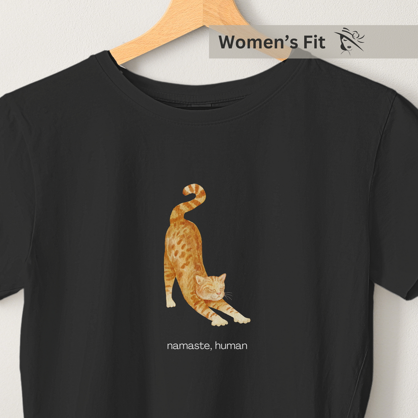 Namaste, Human - Women's Black Printed T-shirt