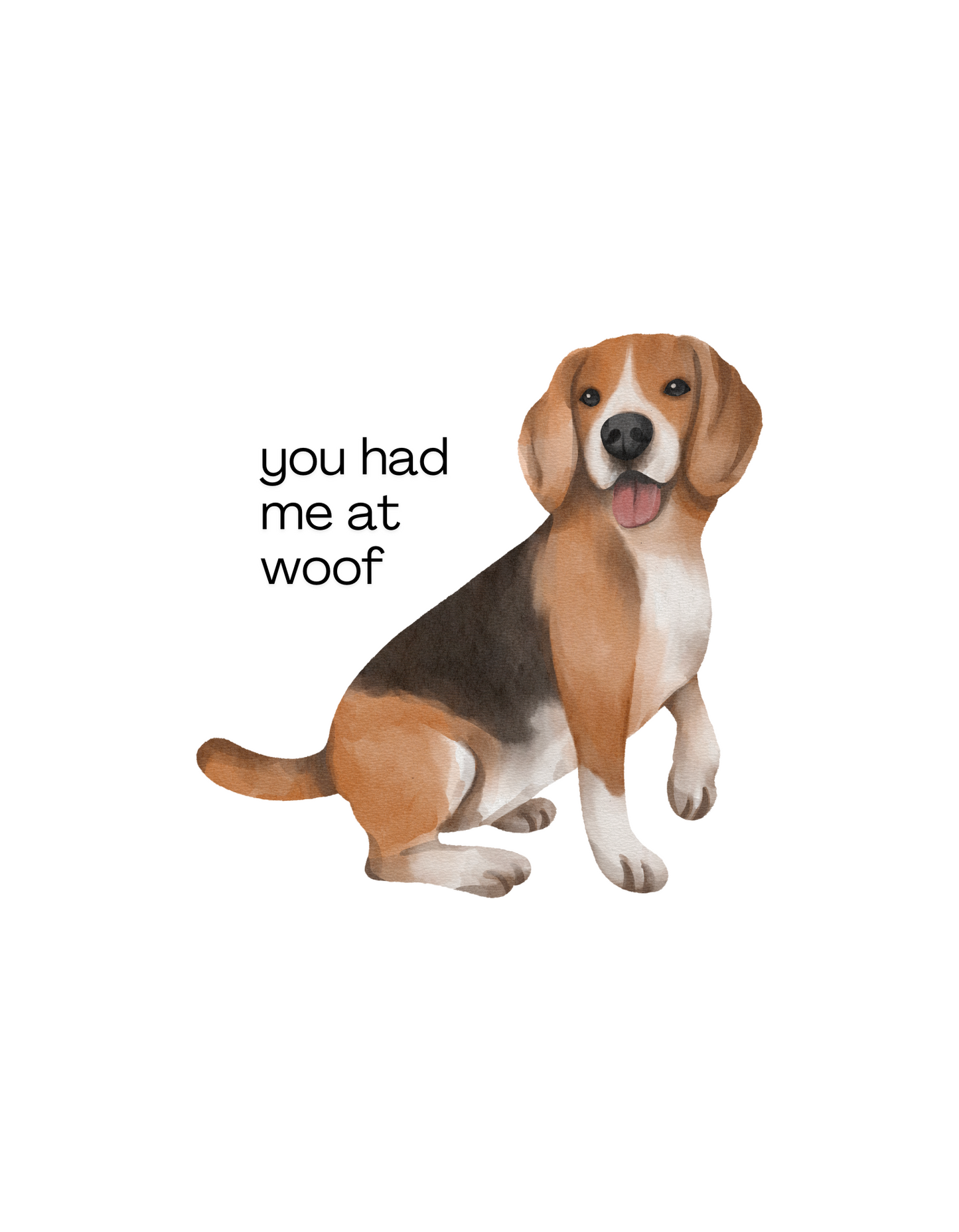 Woof - Unisex White Printed T-shirt