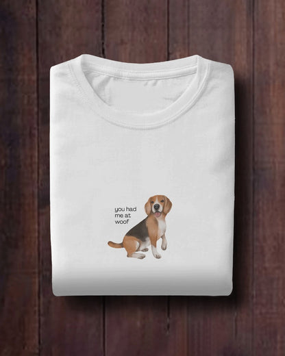 Woof - Unisex White Printed T-shirt