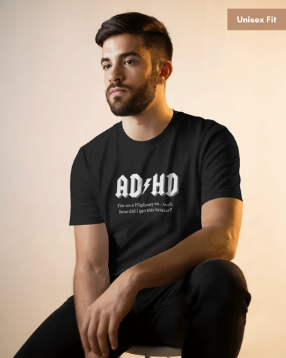 ADHD - Unisex Black Printed T-shirt