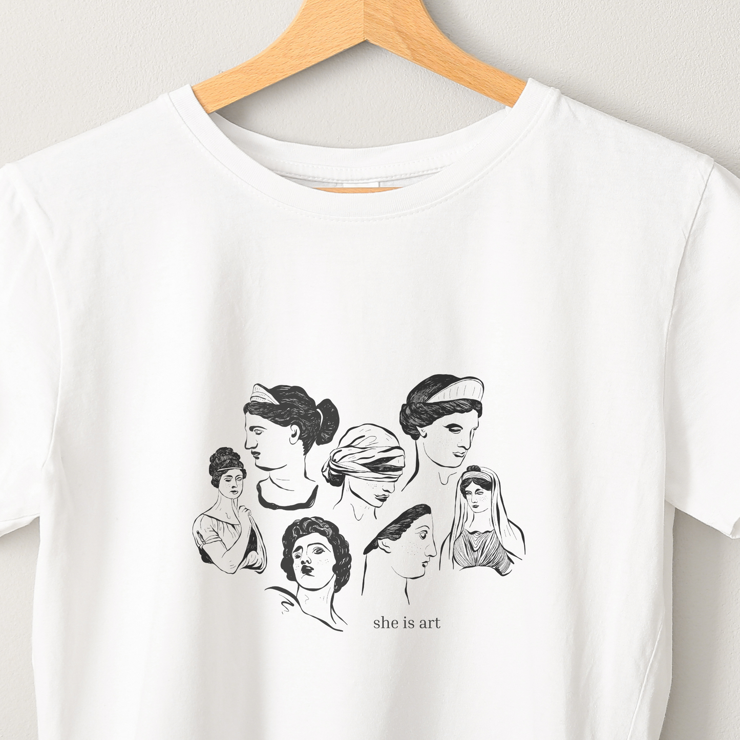 She is Art - Unisex White Printed T-shirt