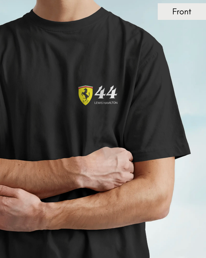 44 - Unisex Black Printed T-shirt