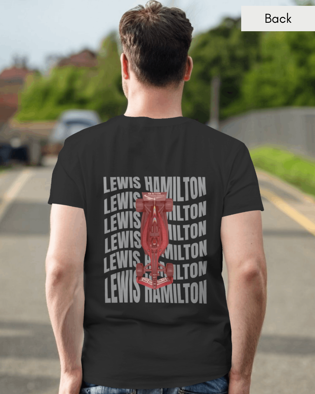 44 - Unisex Black Printed T-shirt