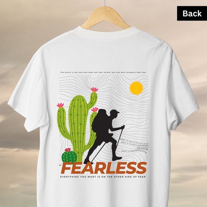Fearless - Unisex White Printed T-shirt