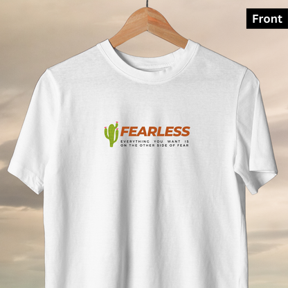 Fearless - Unisex White Printed T-shirt