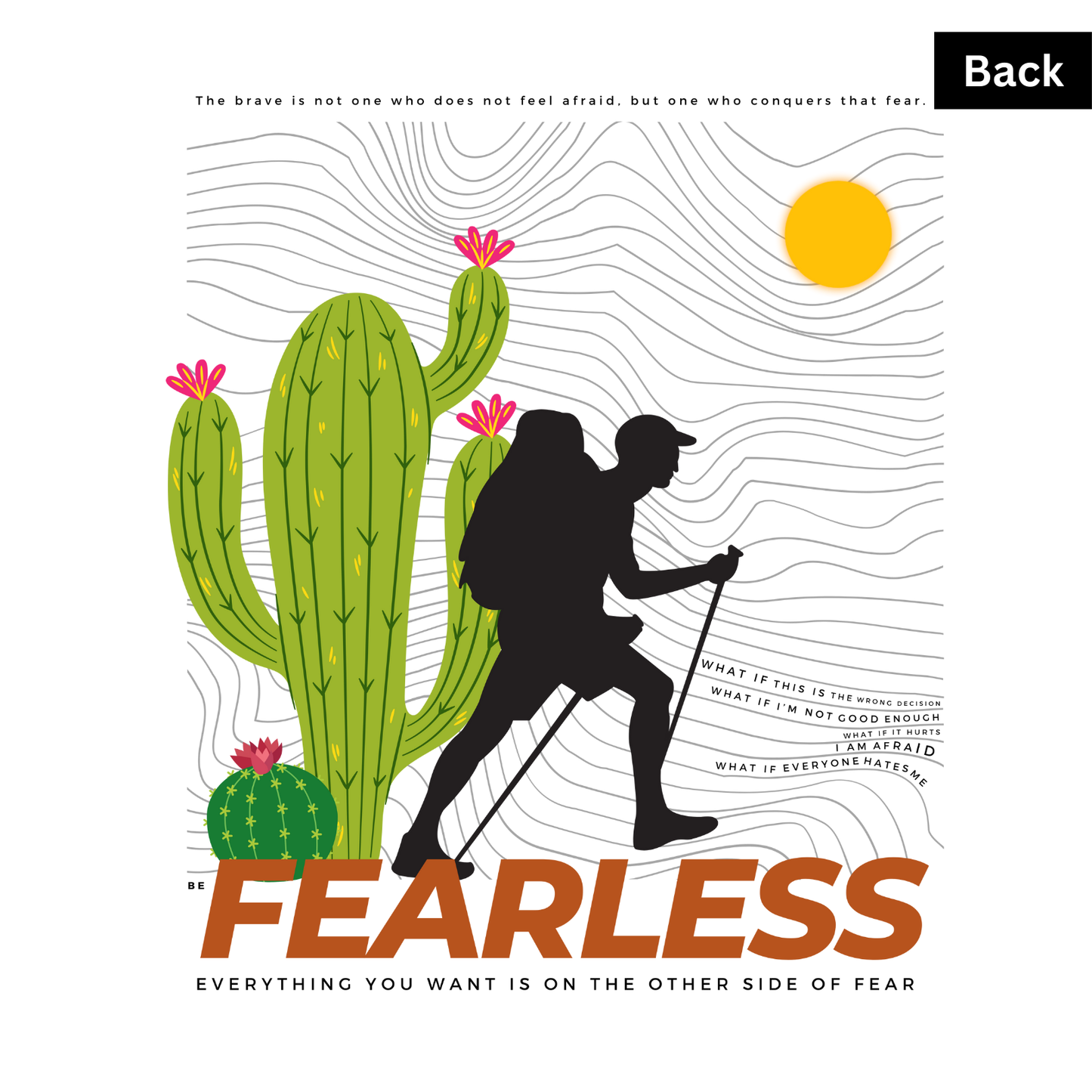 Fearless - Unisex White Printed T-shirt
