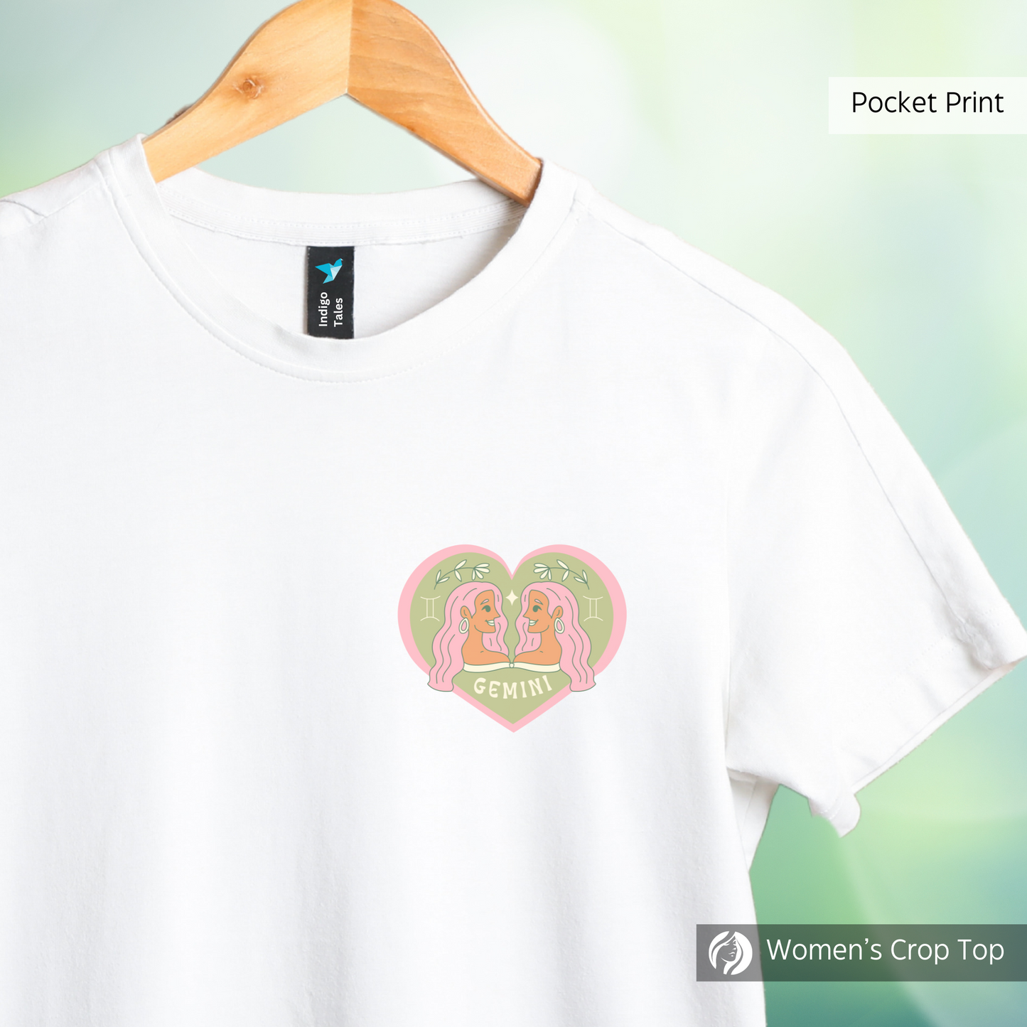 Gemini - Women's White Crop Top