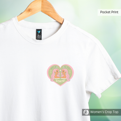 Gemini - Women's White Crop Top