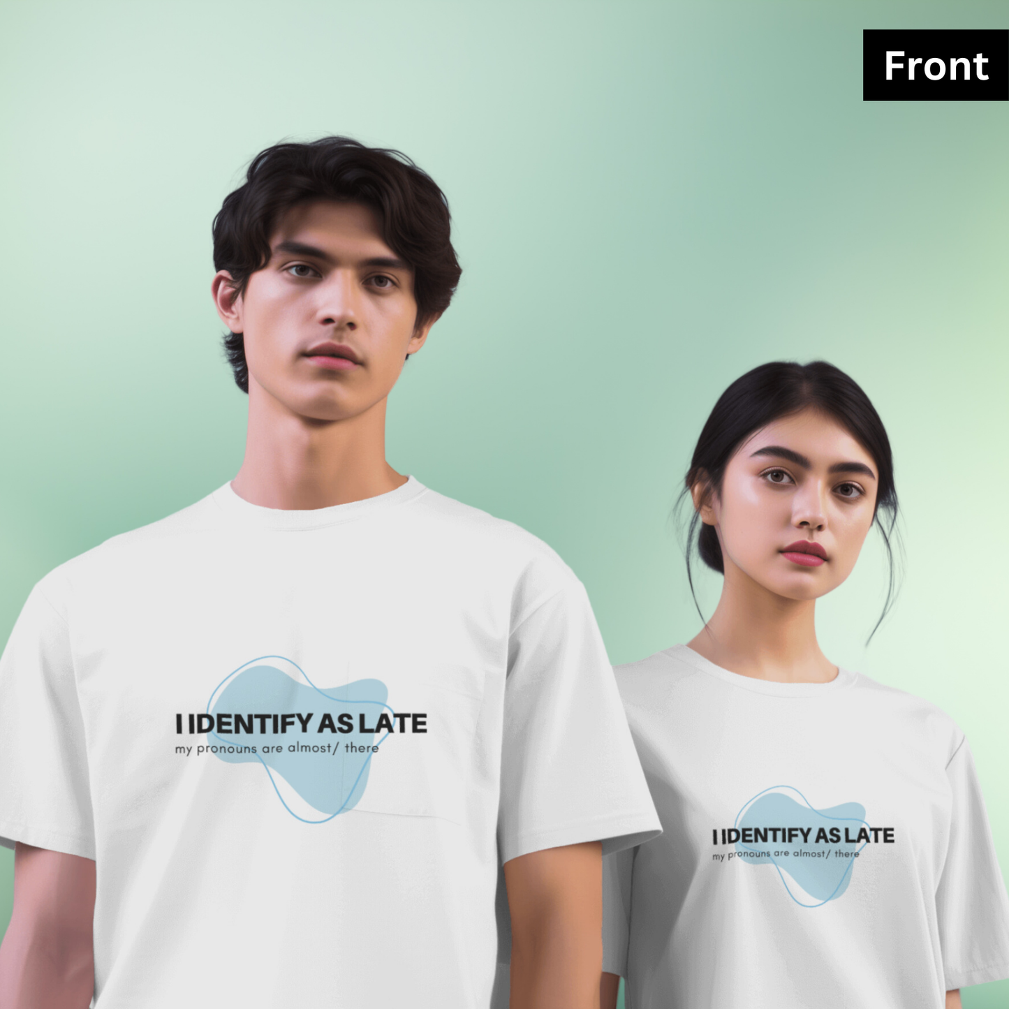 Late - Unisex White Printed T-shirt