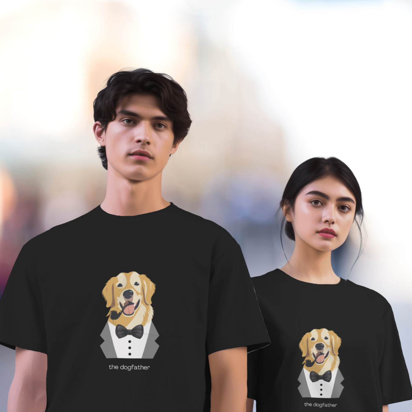 The Dogfather II - Unisex Black Printed T-shirt