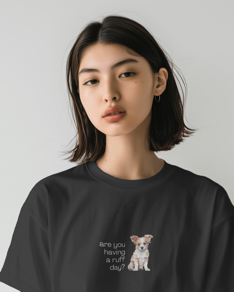 Ruff Day - Unisex Black Printed T-shirt