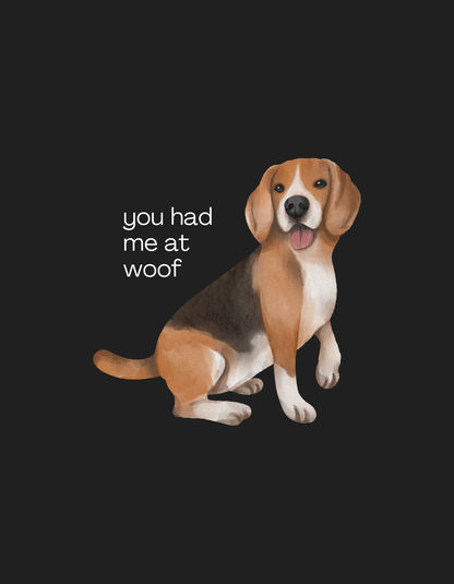 Woof - Unisex Black Printed T-shirt