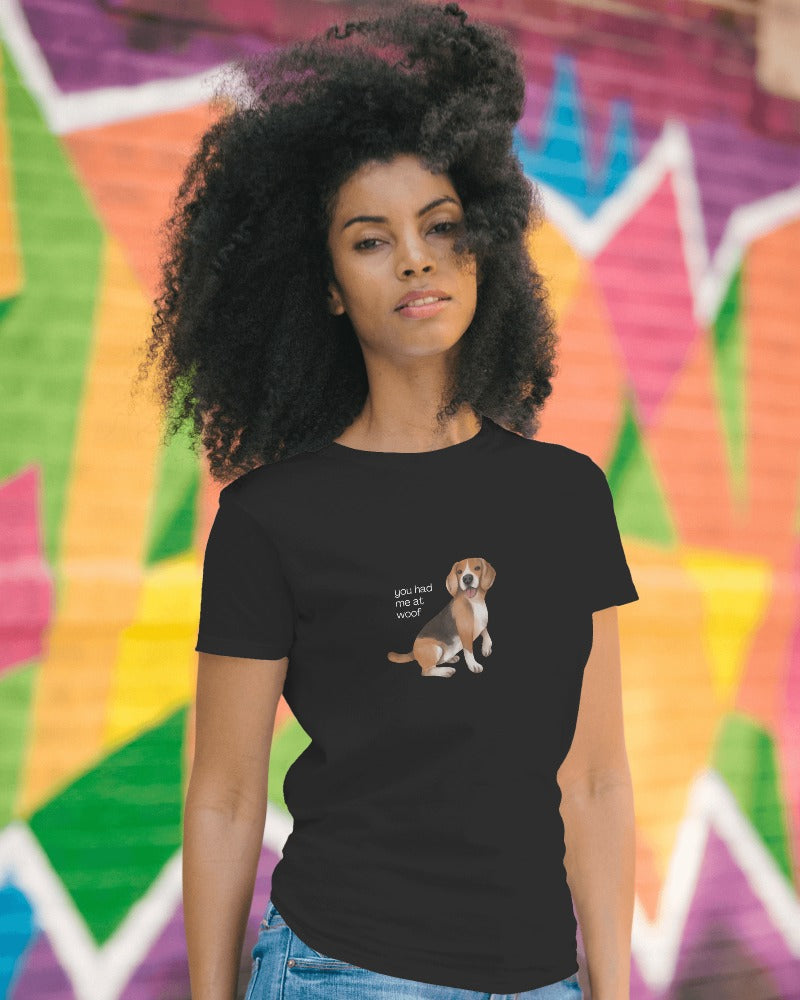 Woof - Women's Black Printed T-shirt