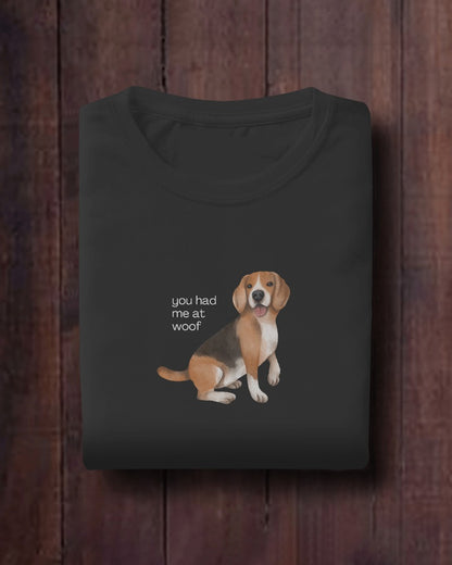 Woof - Unisex Black Printed T-shirt