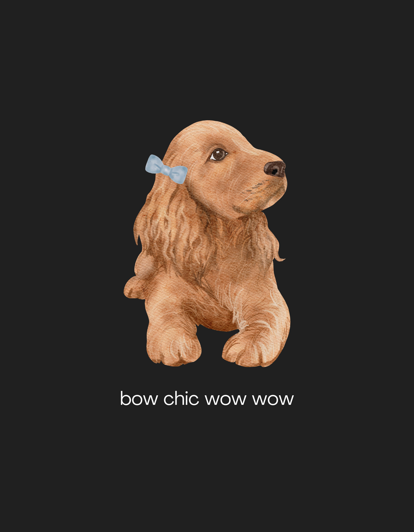 Bow Chic Wow Wow - Women's Black Printed T-shirt