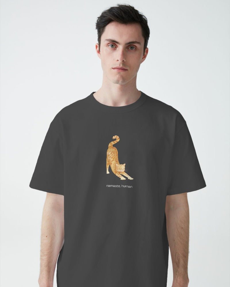 Namaste, Human - Unisex Black Printed T-shirt