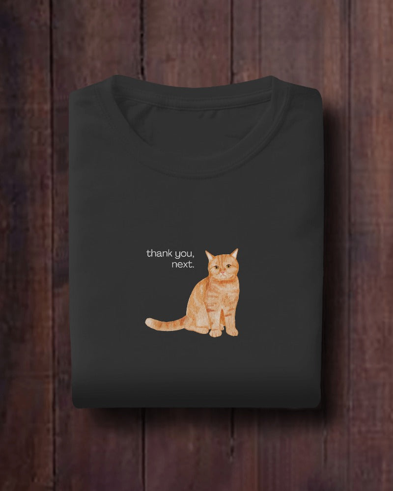Judgemental Cat - Unisex Black Printed T-shirt