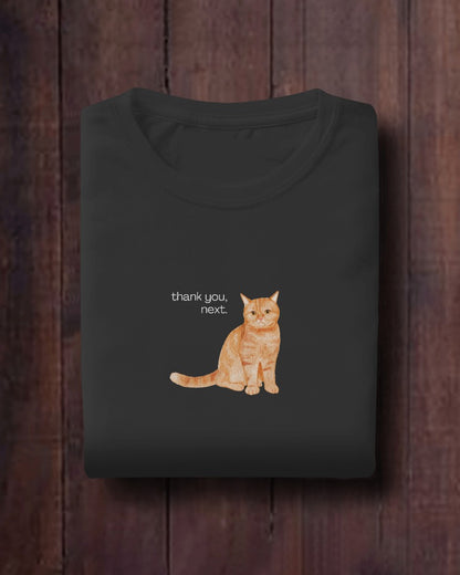 Judgemental Cat - Unisex Black Printed T-shirt