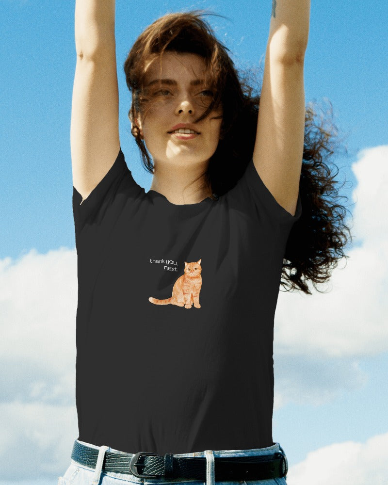 Judgemental Cat - Women's Black Printed T-shirt