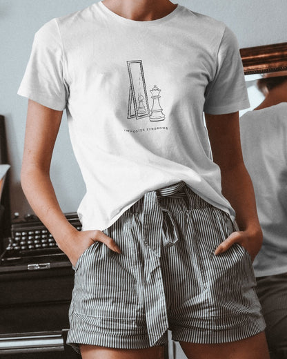 Imposter Syndrome - Women's White Printed T-shirt