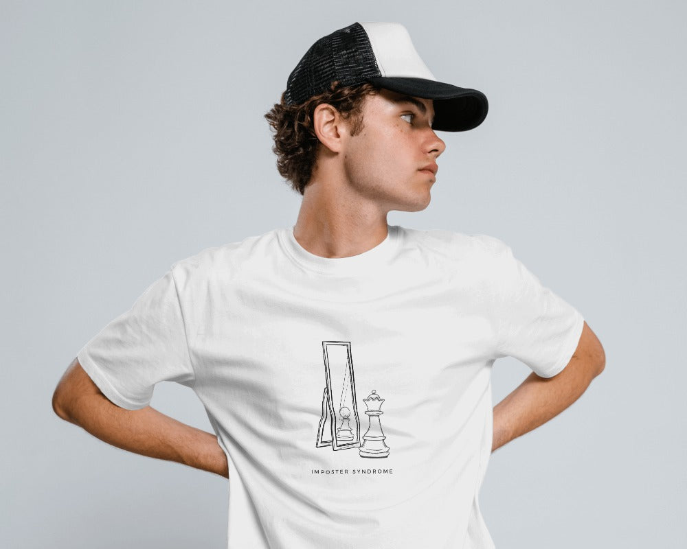 Imposter Syndrome - Unisex White Printed T-shirt