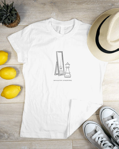 Imposter Syndrome - Women's White Printed T-shirt