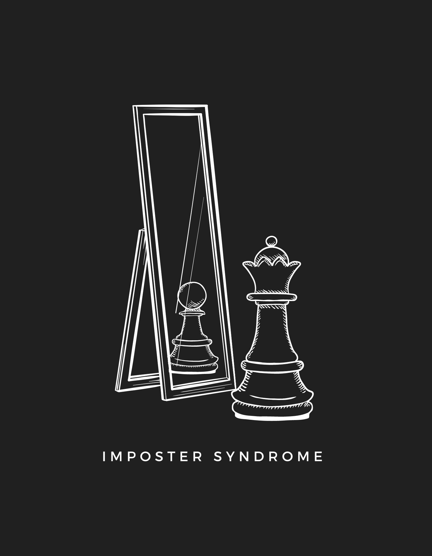 Imposter Syndrome - Women's Black Printed T-shirt
