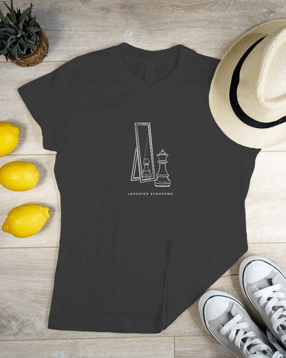 Imposter Syndrome - Women's Black Printed T-shirt