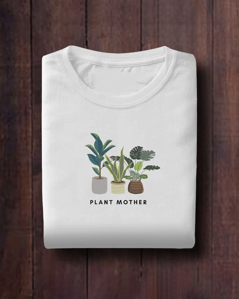 Plant Mother - Unisex White Printed T-shirt