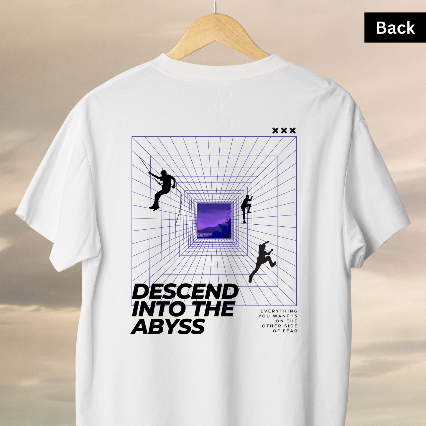 Abyss - Unisex White Printed T-shirt