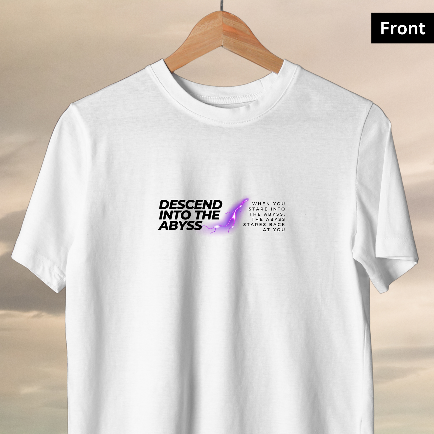 Abyss - Unisex White Printed T-shirt