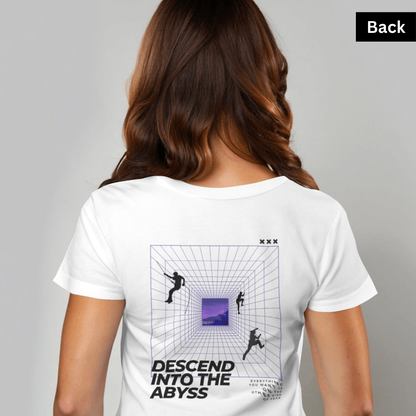 Abyss - Unisex White Printed T-shirt